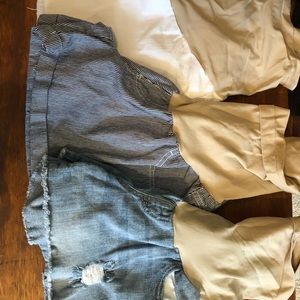 3 Pair of Indigo Blue Jean Maternity Shorts Medium